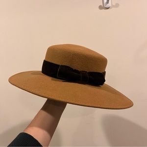 Vintage Wool Brim Hat Bow